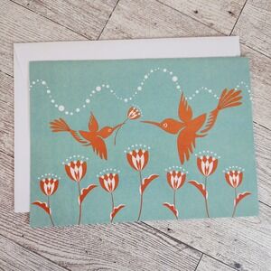 Hummingbird Greeting Card Blank Note Card Floral‎ Stationery Any Occasion